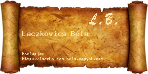 Laczkovics Béla névjegykártya