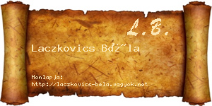 Laczkovics Béla névjegykártya