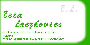 bela laczkovics business card